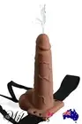 NEW Pipedream 7 inch Hollow Squirting Strap On With Balls, Strap-On, Sex Toy