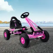 Pedal Powered Ride On Toys Kids Go Kart Racing Bike Adjustable Large Seat Pink