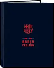 Safta F.C. Barcelona Corporativa 4 Ring Binder Ideal for Children of Different Ages Comfortable and Versatile Quality and Resilience 26.5 x 33 cm Navy Blue