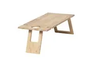 Fromagerie Rectangle Wooden 75cm Collapsible Picnic Table Tray w Wine Holder BRN