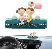 Krmoau Stop Parking Card, Parking Number Plate, Car Couple Doll Warmth, Number Plate, Dashboard Display Decorations for Men, Women, Adhesive, Cartoon, Ornaments for Karts, Trucks