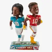 Tyreek Hill Miami Dolphins 500 Receptions Dual Bobblehead NFL Football