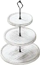 Cupcake Stands, 3 Tiers Large Cupcake Holder, Wooden Dessert Stands Rustic, Cupcake Stand for 50 Cupcakes, Dessert Table Display Set, Serving Tray Cupcake Tower for Party Wedding Birthday (White)