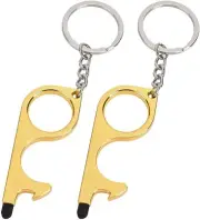 2 Pack NO TOUCH - CONTACT FREE Door opener key & Button Pusher Keychain