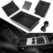 Motrobe 2023 Upgraded 5PCS Model Y Cup Holder Center Console Under Seat Organizer Tray Hidden Armrest Storage Box for 2021-2023 Tesla Interior Accessories