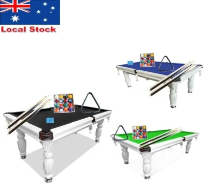 8FT Snooker Billiard Slate Pool Table Family Entertainment White Frame AU STOCK