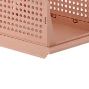 AU (Pink)Stackable Storage Basket Plastic Large Open Drawer Wardrobe Cloth Conta