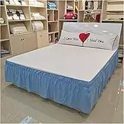 Elasticated Bed Skirt,Wrap Around Bed Skirts, Valance Sheet Double Hotel Bed Skirt Wrap Around Elastic Bed Shirts Without Bed Surface Twin Full Queen King Size 40cm Height for Home Decor(Cq002 14 Blu