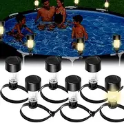 IXYHKB Solar Pool Lighting, Pack of 6 LED Pond Lighting, Solar Pool Light for Outdoor Pool Garden Decoration, Stairs, Fence, Yard, Patio, Warm Light