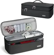 Double-Layer Travel Carrying Case Compatible with Shark Flex Style Case Revlon One-Step Hair Dryer and Volumizer Hot Air Brush and Attachments,Portable Storage Organizer Bag,Black