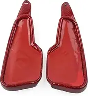 1 Pair Real Carbon Fiber Car Steering Wheel Shift Paddle Extension Shifter, for Chevrolet, for Corvette C8 2020 2021 2022 car Shift Paddle(Carbon Fiber Red)