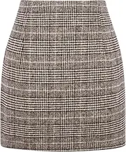 [IDEALSANXUN] Womens High Waist Plaid Skirt Bodycon Pencil Wool Mini Skirts