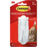 Command Large Designer Hook 1/Pkg 1 White Hook & 2 Strips