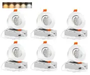 3 Inch 5CCT LED Eyeball Recessed Light,Dimmable Swivel Adjustable Downlight, ...
