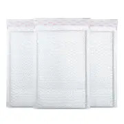 25-100× Poly Bubble Mailers Envelope Padded Bag White Cushioned Satchel 2 Sizes