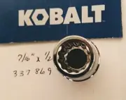 Kobalt 7/16" x 1/2" Dr Standard Chrome Socket 12 Pt # 33786 Free USA Shipping
