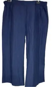 TS Taking Shape Plus Sz 16 S Navy 7/8 Wide Leg Summer Pant NWT