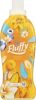 Fluffy Concentrate Liquid Fabric Softener Conditioner, 1L, 50 Washes, Summer Breeze, Long Lasting Freshness, 1224383