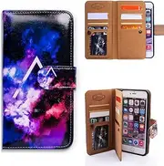 Bfun Packing iPhone 6S Plus Case,Bcov Colorful Cloud Triangle Multifunction 9 Slot Leather Cover Case for iPhone 6 Plus/6S Plus