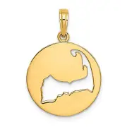 Lex & Lu 14k Yellow Gold Polished and Cut-Out CAPE COD SILHOUETTE Charm