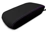 Console Lid Pull Over Cover Leather for Toyota 4Runner 2010-2019 Purple Stitch