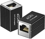 2 Pack RJ45 Coupler, Aluminum Alloy Shell, Ethernet Adapters Female to Female, 8-Pin Modular Straight Through Extender, Network Connectors for Cat8/Cat7/Cat6/Cat6a/Cat5e/Cat5 Ethernet Cable(Black)