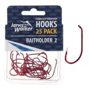 Jarvis Walker Baitholder Red Chem Hook 25Pk Sz2 44373