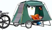 Jagahaha Electric Bike Camper Trailer Tent - Folding Waterproof Bicycle Camper with 16” Off-Road Wheels, PU2000mm, Quick 2 Min Setup, Elevated Sleep with Mosquito Net – Ideal for E-Bike Camping
