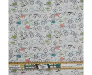 Quilting Patchwork Cotton Sewing Fabric Bicycles 1 Meter