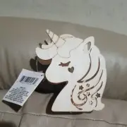 New Unicorn Unfinished Wood with LED light 6 "x 4.5 " x 1.75"
