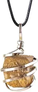[VNVETYTO] Natural Gemstone Pendant Necklace For Men & Women Spiritual Jewelry Wire Wrapped Gemstone Chakra Necklaces Real Stones For Him & Her