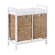 Mica Laundry Hamper Cabinet with 2 baskets white