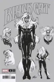 Black Cat #1 1:100 Pepe Larraz B&W Design Incentive Variant - NM or Better