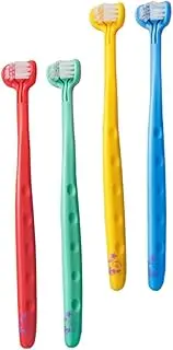 DEARMAMY 4Pcs Three Sided Toothbrush Ergonomic Training Oral Care Tools for Soft Bristles for Developing Brushing Habits