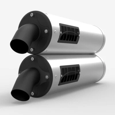 HMF Steel Titan QS Dual Slip On Exhaust For Polaris RZR XP/4 Turbo/S 2016-21