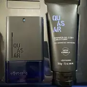 Quasar Deodorant Cologne 100ml & 7oz Shower Gel - o Boticario Gift Set