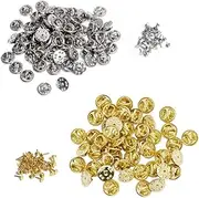 COHEALI 100 Sets Blank Tie Backs Pin Badge Keepers Rivets Studs Brooch Clasp Turtles Keychain Pendant Lace Presser Foot Sticker Eyes Blank Jewelry Pin Badge Holder Lapel Pins Lapel Holder