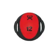Fabrication Enterprises 10-3181 9 in. Cando Dual-Handle Medicine Ball Red