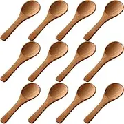 Boao 50 Pcs Small Wooden Spoons, 3.5'' L, Mini Wood Natural Tiny Spoons Wooden Little Teaspoons for Jars Sugar Creamer Honey Spices Salt Kitchen Supplies(Light Brown)