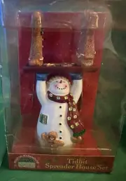 2003 Susan Winget Snowman and Gingerbread Man Tidbit Spreader Set...NIB