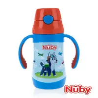 在飛比找蝦皮購物優惠-Nuby 不鏽鋼真空學習杯(細吸管)/領航犬280ML(47