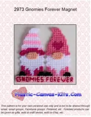 Gnomies Forever Magnet-Plastic Canvas Pattern/Kit