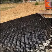 Gravel Ground Grid Polyethylene Permeable Paver System, Earthwork Honeycomb Ground Grid for Landscaping Parking Lots Yard(3x10m/10x32.8ft)