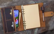 A5 loose leaf Writing note Notebook Retro Diary Notepad cow leather brown Q402