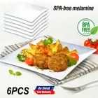 6x Melamine Plates Square Lightweight Durable Strong 25cm Home Master® AU STOCK