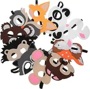 Kisangel 8Pcs Cartoon Animal Felt Masks for Jungle Theme Party Favor Cosplay Accessory for Halloween Birthday and Masquerade Events Comfortable and Breathable Design