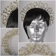 Crystal Gold Silver Floral Metal Beaded Wire headdress Crown festival Wedding...