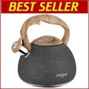 Lightweight 2.7 Quart Electric and Gas Compatible Tea Kettle with Loud Whistle