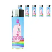 Unicorns D8 Lighters Set of 5 Electronic Refillable Butane Mythical Creatures