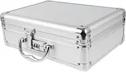 FRCOLOR Tool Carrying Case Metal Tool Storage Box Organizer Hard Case for Car Home Airplane Ship Handle